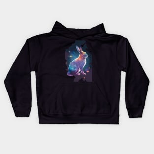 Year of the rabbit chinese zodiac sign space design with stars Kids Hoodie